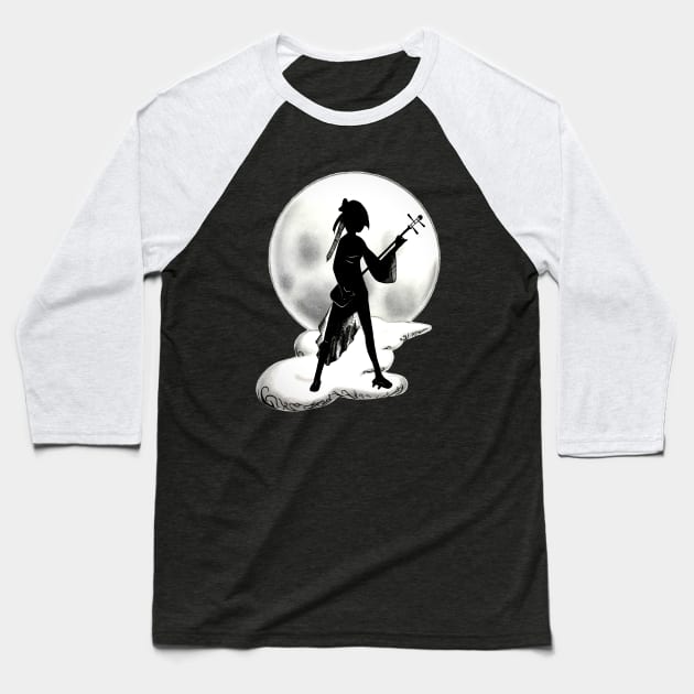 shamisen fullmoon Baseball T-Shirt by visionmaker